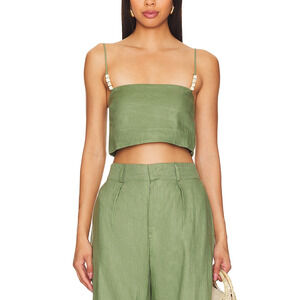 Faithfull The Brand 'Chianti' Green Rayon Top Size XS